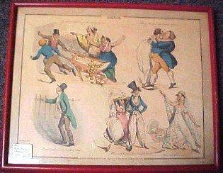 1800's Wit & Humor Print in Frame- FAL
