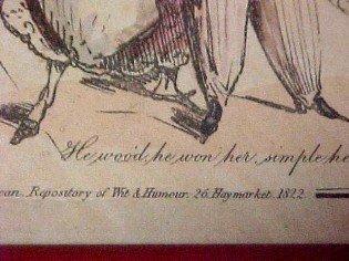 1800's Wit & Humor Print in Frame- FAL
