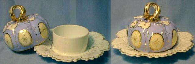 Pottery Porcelain Covered Jam/Honey/Butter Serving