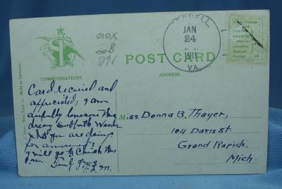 US Navy Battleship VIRGINIA Military Steamship - Nautical Boat Misc Postcard