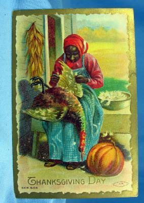old vintage Black Americana THANKSGIVING Postcard - vintage paper