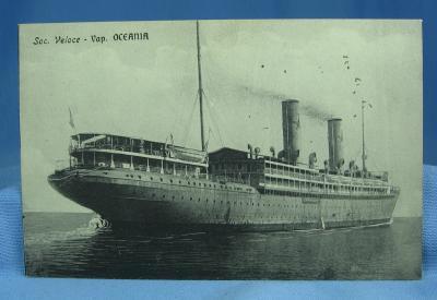Ship OCEANIA Steamship Postcard - Early Cruiseship Nautical Transportation
