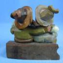 Hand Carved ANRI Boy & Girl Lovers - Vintage Wooden Folk Art Figure