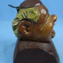 Hand Carved ANRI MONK Cigarette Lighter - Wooden Folk Art Figure ~ Tobacciana