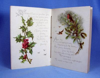 old vintage FROST & SNOW by Charles Mackay 1891 Raphael Tuck Poem Booklet Greeting Card - Victorian Paper