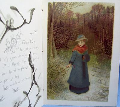 old vintage FROST & SNOW by Charles Mackay 1891 Raphael Tuck Poem Booklet Greeting Card - Victorian Paper