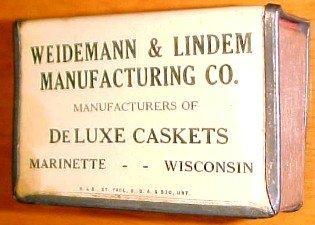 Weidemann Lindem CASKETS Matchsafe - Tobacciana