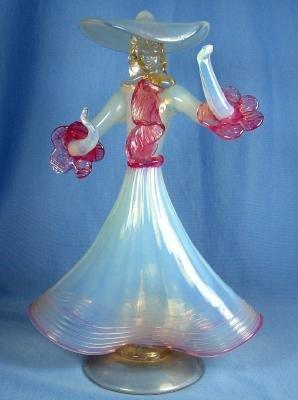 Art Deco Dancing Figural Sculptural ~ Itialian MURANO VENETIAN Art Glass Figurine