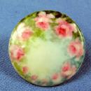 vintage Hand Painted Victorian Porcelain Button - Sewing Collectible