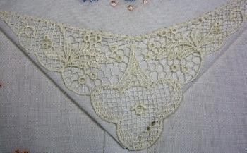 old Embroidered Handkerchief Group - NEW unused Vintage Lace in Original Gift Box - textile