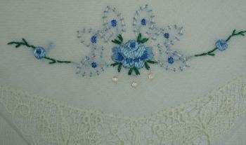 old Embroidered Handkerchief Group - NEW unused Vintage Lace in Original Gift Box - textile