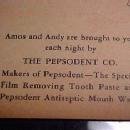AMOS and ANDY Pepsodent Die Cut - Advertising
