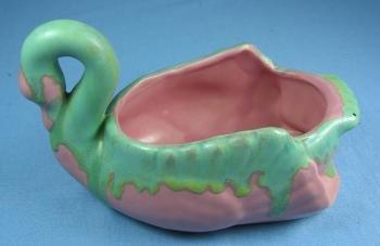 Art Pottery Drip Glaze SWAN Figural Bird Pottery