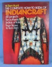 old vintage Complete How-To Book of Indian Craft by W. Ben Hunt - Ethnographic paper Book