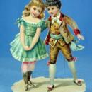 vintage Old Antique Die Cut BoyGirl Victorian Dress Scrapbook Lithograph paper toy