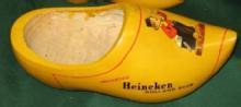 old advertising Imported HEINEKEN Holland Beer VINTAGE Advertising WOODEN Shoe
