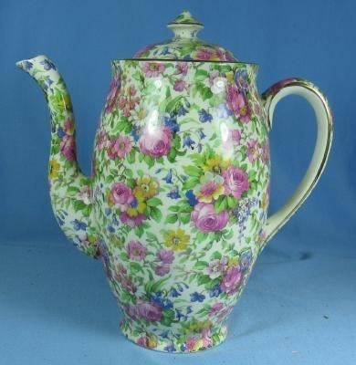 CHINTZ Coffee Chocolate Pot - Royal Winton Porcelain Pottery Vintage Grimwades SUMMERTIME Pattern