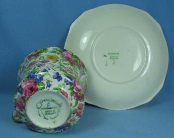 Royal Winton Pottery Porcelain CHINTZ Cup & Saucer - Vintage Grimwades SUMMERTIME Pattern
