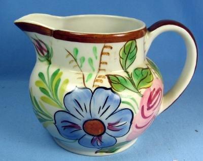 Blue Ridge Pottery PITCHER - Squatty Helen Shape Vintage Florals