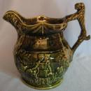 Brown Glaze Stoneware Pitcher - Arthur Wood LION Handle Pottery