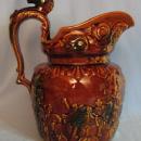 English HORSE Handle Stoneware Porcelain Pitcher - Vintage Pottery