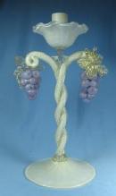 Salviati Lattimo Figural Grape Candleholder ~ Italian Art Glass