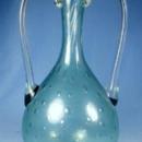 art glass Bullicante Bulbous Bottle or Handled Vase - Vintage Italian Murano Art Glass