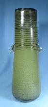 Italian Art Glass Vase - Crackle and Decorated Italian Glass Eames Era