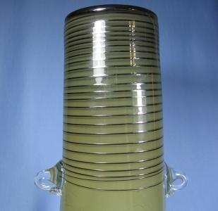 Italian Art Glass Vase - Crackle and Decorated Italian Glass Eames Era