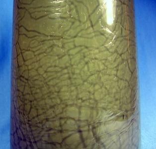 Italian Art Glass Vase - Crackle and Decorated Italian Glass Eames Era