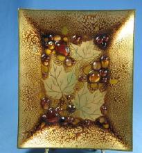 Artist Signed Enameled & Jeweled Copper Tray - Eames Era Metalware