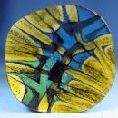 Artist Signed Enameled & Jeweled Copper Tray - Eames Era Metalware