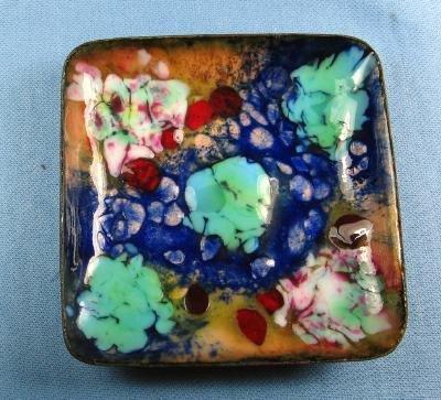 Eames Era Enameled Copper Dish - Eames Era Metalware