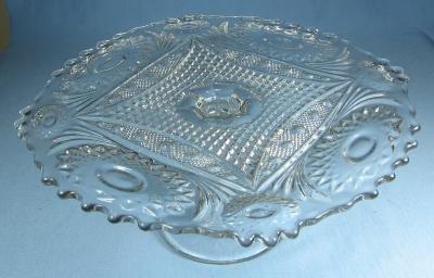 PEDESTAL Cake Plate - Early American Pattern Glass