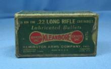 old Remington Kleanbore .22 Long Rifle Shell Box ANTIQUE Sporting Advertising
