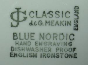 BLUE NORDIC Dinner Plate by Meakin - English Ironstone Porcelain Pottery