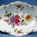 Royal Crown Derby Pottery FLORAL Floral Bon Bon Dish - Hand Painted Porcelain