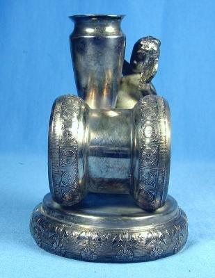 RARE Cherub with Bud Vase NAPKIN RING Silverplate - Antique Victorian Silverplate