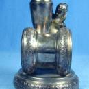 RARE Cherub with Bud Vase NAPKIN RING Silverplate - Antique Victorian Silverplate