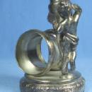 RARE Cherub with Bud Vase NAPKIN RING Silverplate - Antique Victorian Silverplate