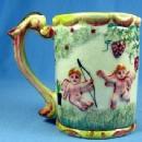 CUPID Angel Pottery Porcelain MUG - Heavy Embossed Mug or Lemonade Cup
