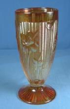 IRIS HERRINGBONE Carnvinival Glass Footed Tumbler