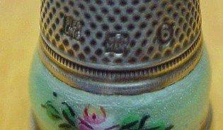 Enameled Guilloche Sterling Thimble - Silver
