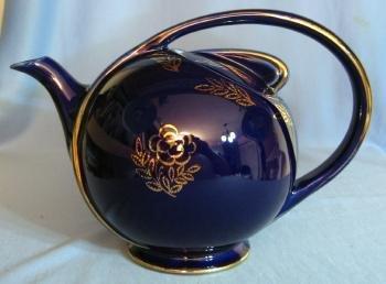 Hall AIRFLOW Teapot - Vintage Cobalt Blue Pottery Tea Pot
