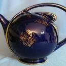 Hall AIRFLOW Teapot - Vintage Cobalt Blue Pottery Tea Pot
