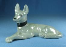 old German SHEPHARD Dog Figurine - Vintage old Japan Luster Porcelain