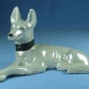 old German SHEPHARD Dog Figurine - Vintage old Japan Luster Porcelain