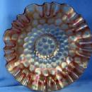 Fenton carnival glass Coin Dot Ruffled Bowl - Marigold Carnival GLass