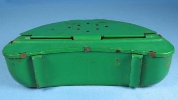 old Vintage Fishing WORM CAN - Tin belt can/sporting metalware