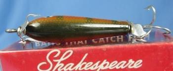 old Shakespeare SPINNING SLIM JIM Fish Lure- Near Mint in Original Box - Vintage Wood sporting Bait
